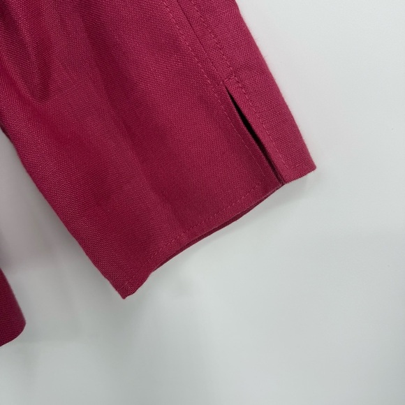 Talbots Jacket Womens Size XL Pure Irish Linen Blazer Open Front Pockets berry - Picture 5 of 9